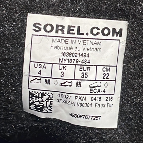 SOREL Purple, Pink, Black and white Waterproof Snow Rain Wintet Boots Size 4 - Picture 6 of 10